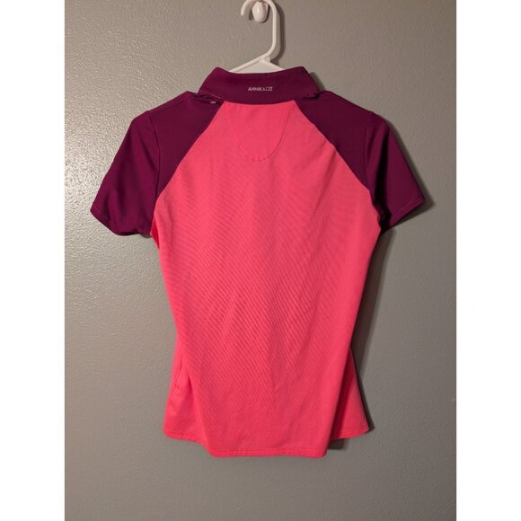 Annika Cutter & Buck 2018 PGA Bellerive Pink Purple DryTec Mock Neck Golf Top XS - Picture 2 of 6